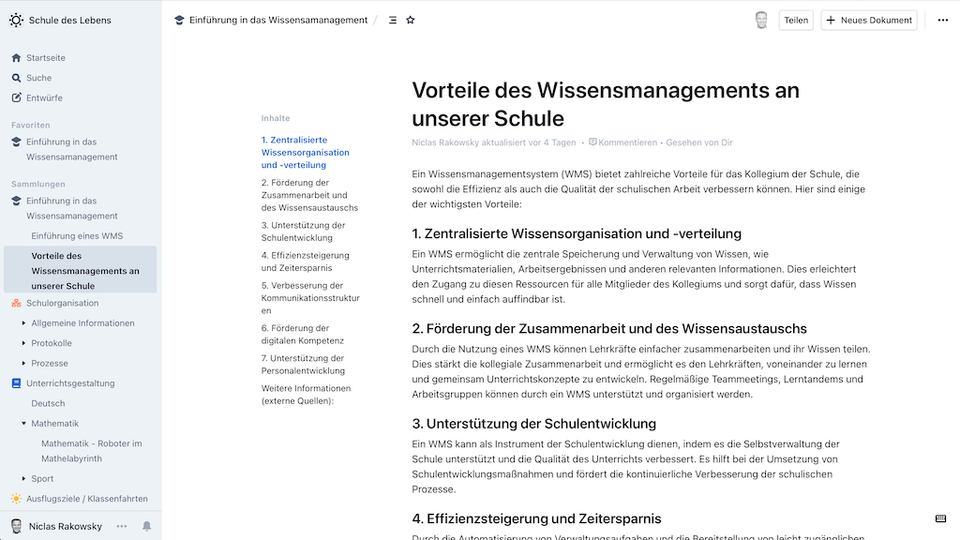 Wissensmanagement an Schulen