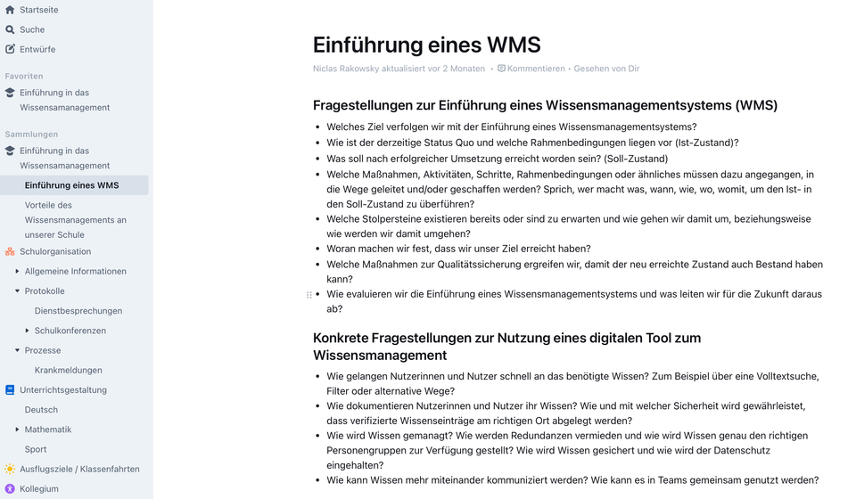 Grundkonfiguration der App "Outline" als Wissensmanagementsystems [+]